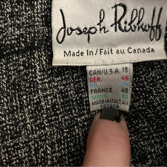 Joseph Ribkoff Career Gray Black Lace Trim Midi Skirt 18 Stretch Dark Acadamia - Picture 3 of 8